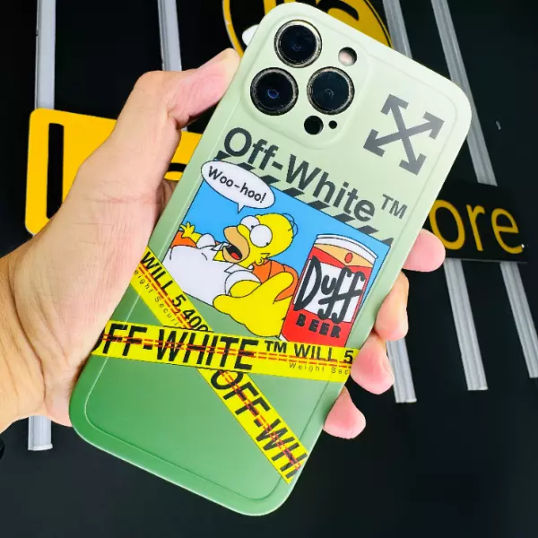 Case Diseño Off White Con Protector Camaras Iphone 12 Pro+