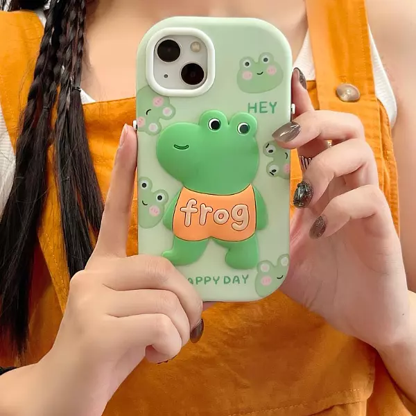 Case Diseño Frog 3d Animado Para Iphone 14 Pro+