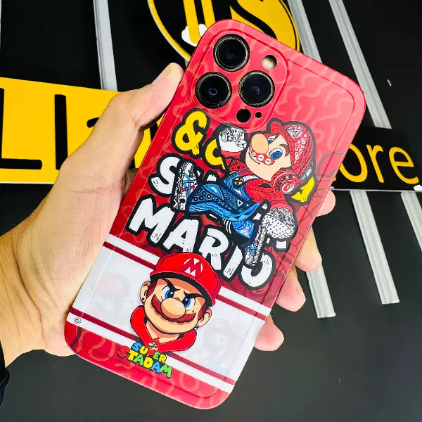 Case Diseño Animado Super Mario Protector Camaras Iphone 14