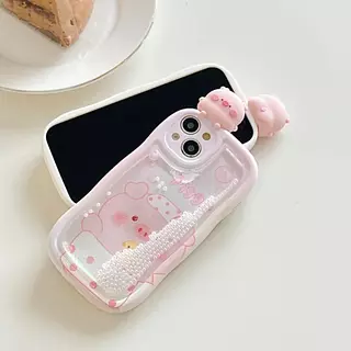 Case Diseño Piggy 3d Con Protector De Camaras Iphone 14 Pro+