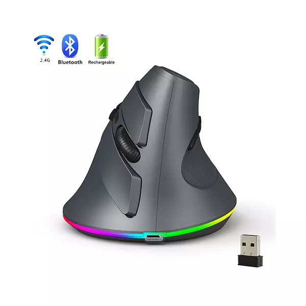 Mouse Inalámbrico M14 Vertical 2.4ghz + Bluetooth