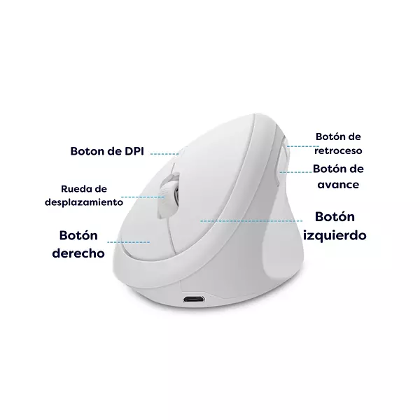 Mouse Inalámbrico Vertical Jys-03 Blanco