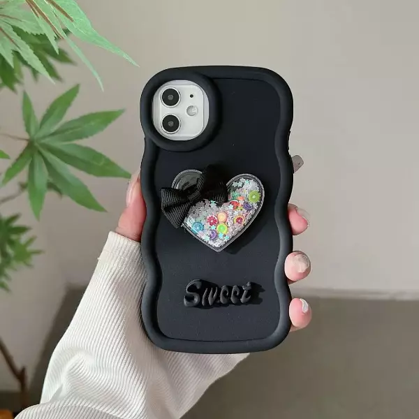 Case Silicon Sweet 3d Color Negro Iphone 15 Pro+