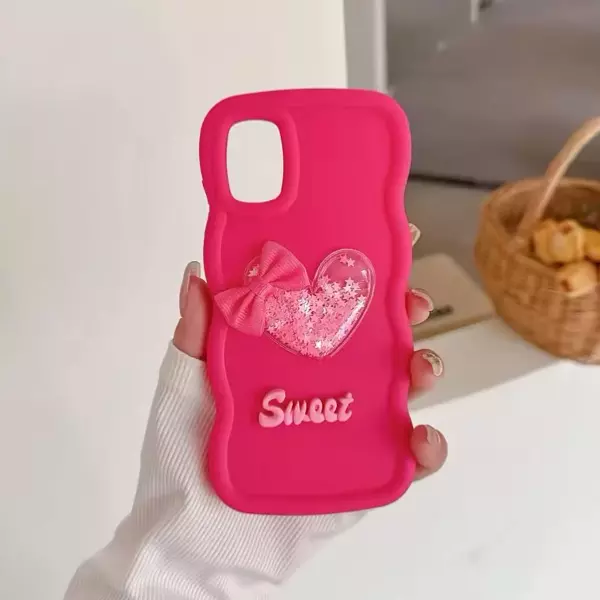 Case Silicon Sweet 3d Color Fucsia Iphone 15 Pro+