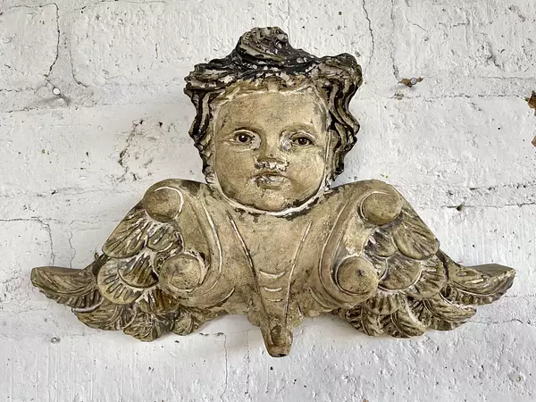 Querubín Tallado En Madera - Francia Siglo Xix