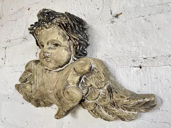 Querubín Tallado En Madera - Francia Siglo Xix