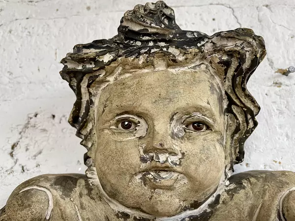 Querubín Tallado En Madera - Francia Siglo Xix