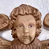 Angel Tallado En Madera Y Ojos De Cristal - España 1890