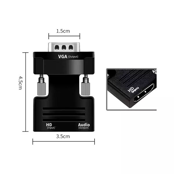 Conversor Adaptador Hdtv A Vga + Audio Lexa