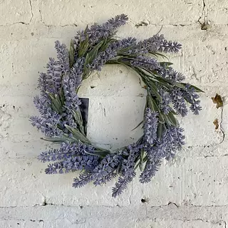 Corona Con Ramas Y Flores De Lavanda Artificial