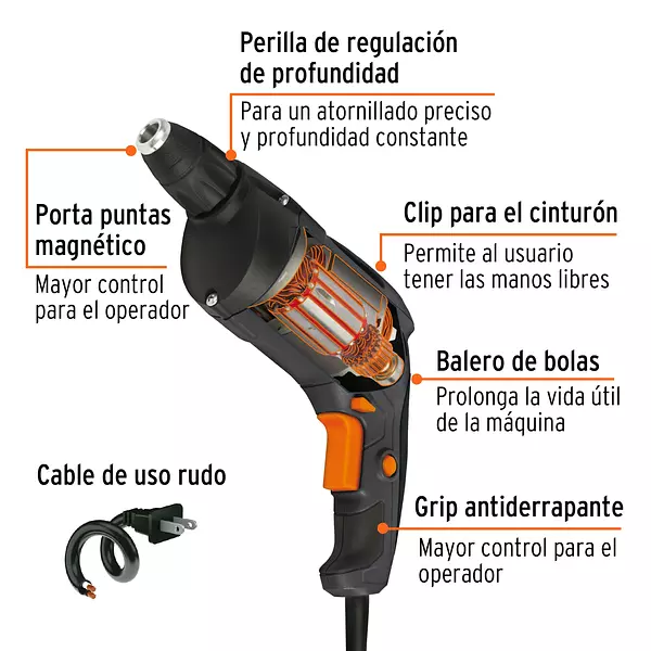 Destornillador Para Panel De Yeso 540w, Truper Industrial