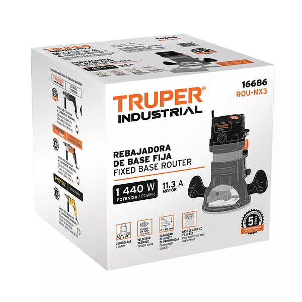 Router 1,440w, 2 Hp, Truper Industrial