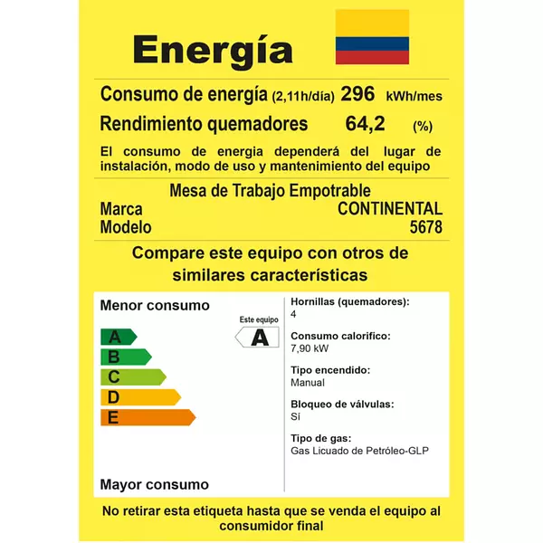 Estufa Continental De Empotrar Inox Ee Gn 5531