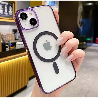 Case Magsafe Mate Borde Morado Iphone 14plus