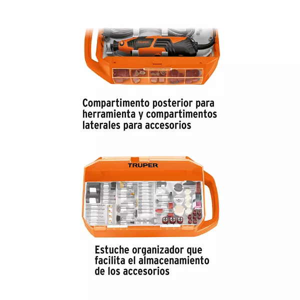 Herramienta Rotativa 150w Con 201 Accesorios, Truper Pro