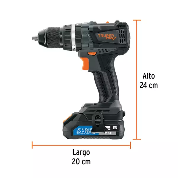 Rotomartillo Inalámbrico 1/2", 20v, Sin Carbones, Truper Max