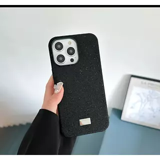 Case Diseño Swarovski Silver Negro Iphone 12