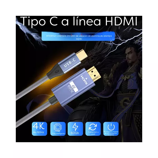 Cable Tipo C A Hdmi 1.80 Cm (4k 60hz)