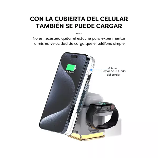 Cargador Inalámbrico Magnetico De Celular Con Lampara 3 En 1