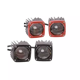 Exploradora Led Lupa Bicolor Con Marco Rojo