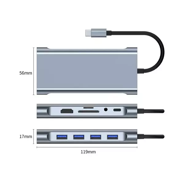 Hub Tipo C 11 En 1 Base 100