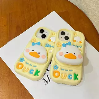 Case Ddiseño Animado Duck Soporte Iphone 14