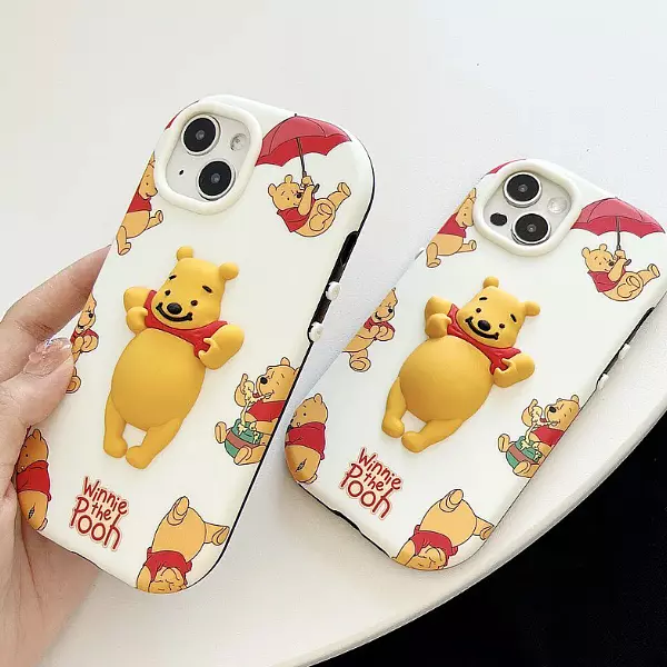 Case Diseño Winnie The Pooh 3d Animado Iphone 15 Pro+