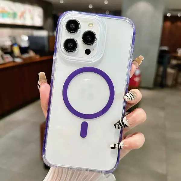 Case Magsafe Borde Purpura Iphone 15 Pro+