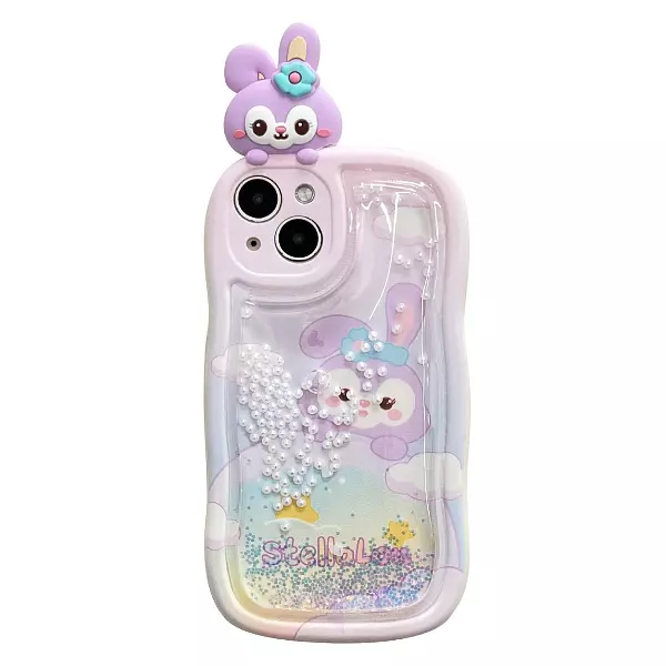 Case Diseño Bunny 3d Con Protector De Camaras Iphone 15 Pro