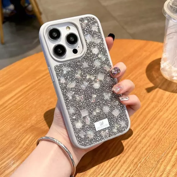 Case Diseño Swarovski Gris Iphone 15 Pro