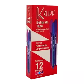 Bolígrafo Klipp Colores Surtidos1.0mm Punta Media Caja X 12