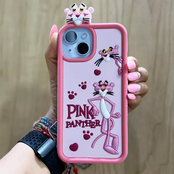 Case Diseño Pantera Rosa 3d Animado Iphone 15 Pro