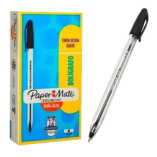 Bolígrafo Paper Mate 1.0 Punta Media Caja X 12 Negro