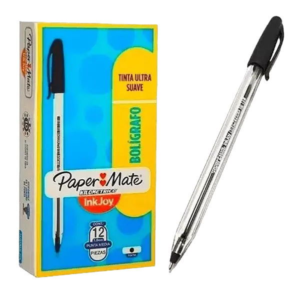 Bolígrafo Paper Mate 1.0 Punta Media Caja X 12 Negro