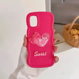 Case Silicon Sweet 3d Color Rosado Iphone 15 Pro