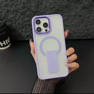 Case Magsafe Borde Lila Soporte Iphone 12pro+