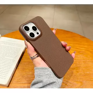 Case Diseño Cuero Magsafe Marron Iphone 16pro+