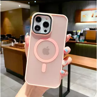 Case Magsafe Mate Borde Rosado Iphone13pro+