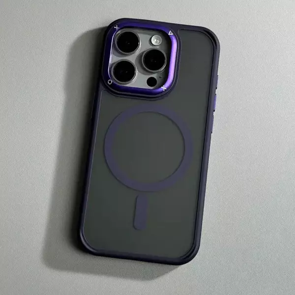 Case Magsafe Mate Borde Morado Iphone15pro+