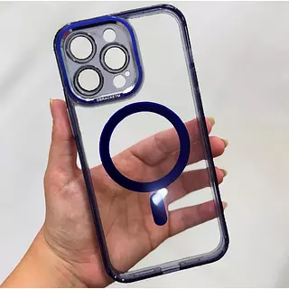 Case Magsafe Azul Oscuro Protector Cámaras Iphone 13pro+
