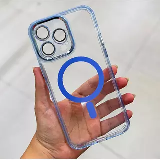 Case Magsafe Azul Claro Protector Cámaras Iphone 13pro+