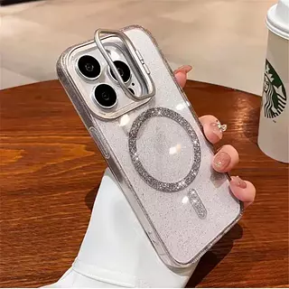 Case Magsafe Transparente Escarcha Soporte Iphone 11pro+