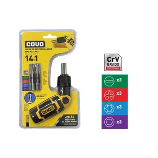 Juego De Puntas Para Destornilladores Tipo Ratchet 14 En 1