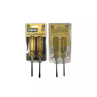 JUEGO X2 DESTORNILLADORES 4¨ DEMOLICIÓN MANGO ACETATO BLISTER PZA