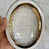 Jabonera Ovalada Blanco Y Dorado
