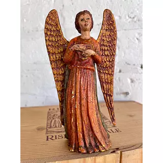 Ángel Con Pintura Craquelada - Italia 1970