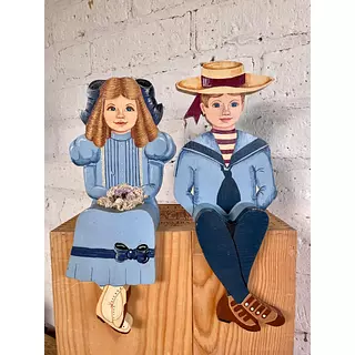 Siluetas De Madera Jill Y Jeno Knitl - U.S.A. 1990