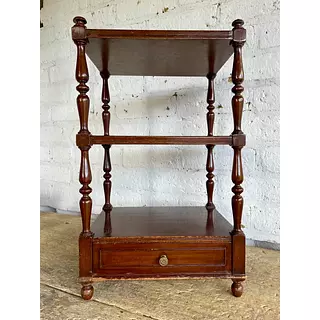 Mesita Con Soportes Torneados Cajón Inferior - Colombia 1950