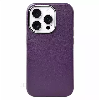 Case Diseño Cuero Magsafe Purpura Iphone 14pro+