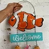 Letrero Metálico Welcome Pez Para Colgar